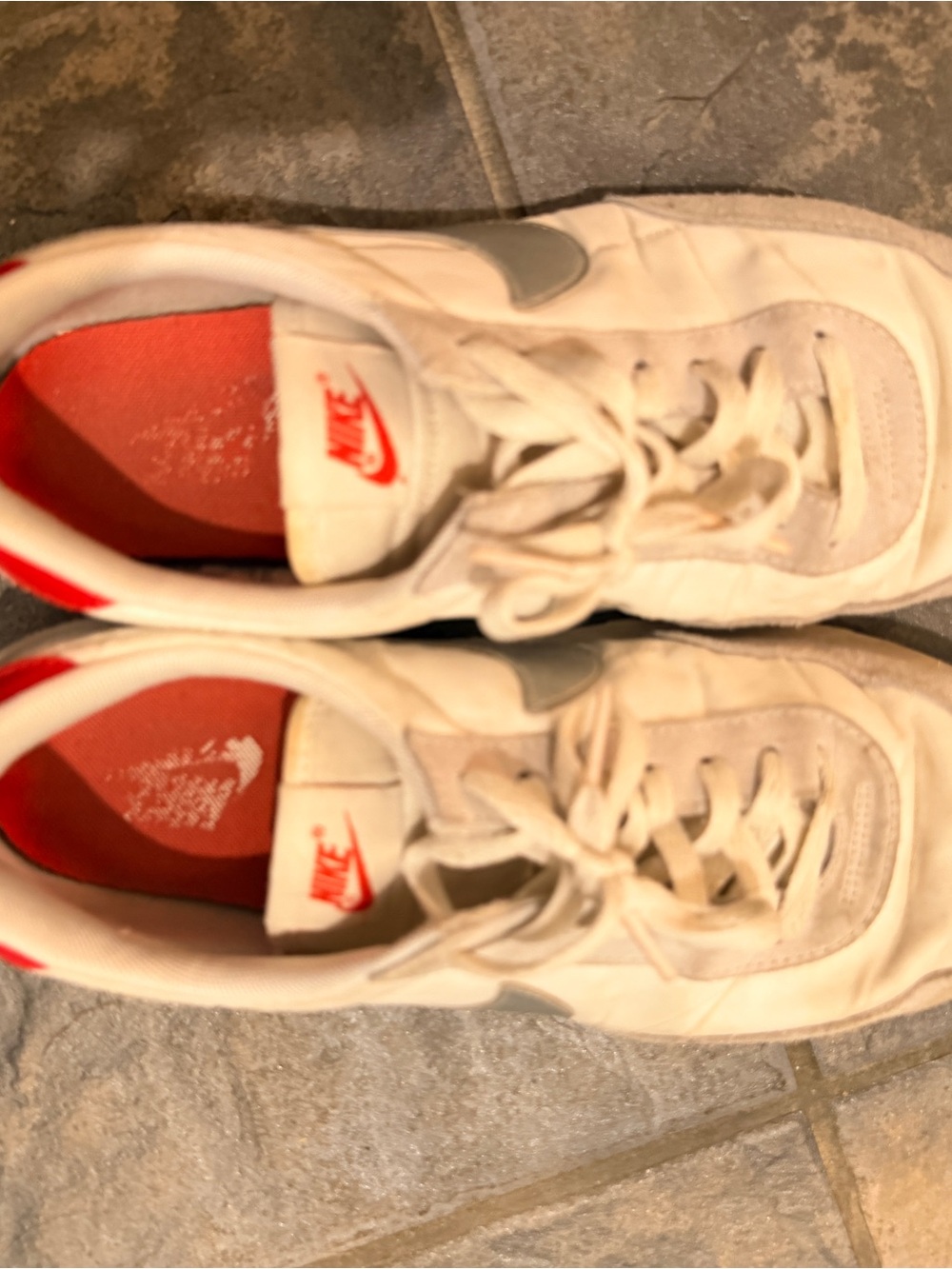 Nike White and Red Women's Athletic Sneakers